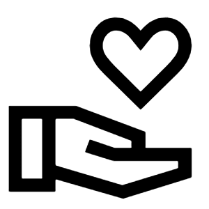 Volunteer Activism Icon from Sharp Line - Material Symbols Set