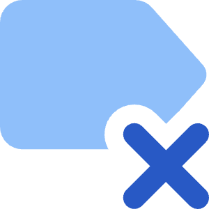 Tag Label Cross Select Icon from Core Flat Set