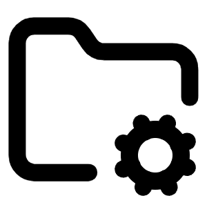 Folder Cog Icon from Lucide Line Set