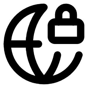 Globe Lock Icon from Lucide Line Set