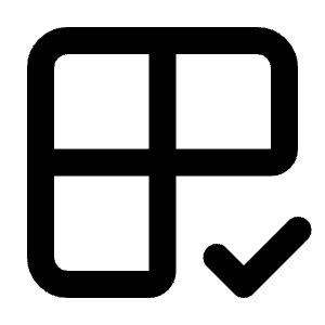 Grid 2x2 Check Icon from Lucide Line Set