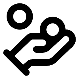Hand Coins Icon from Lucide Line Set