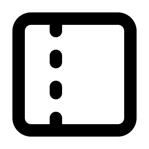 Panel Left Dashed Icon from Lucide Line Set