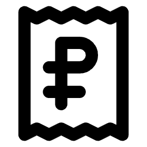 Receipt Russian Ruble Icon from Lucide Line Set