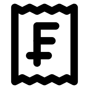 Receipt Swiss Franc Icon from Lucide Line Set