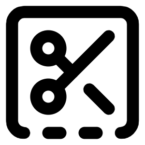 Square Bottom Dashed Scissors Icon from Lucide Line Set