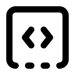 Square Dashed Bottom Code Icon from Lucide Line Set