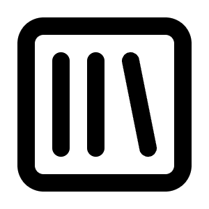 Square Library Icon from Lucide Line Set