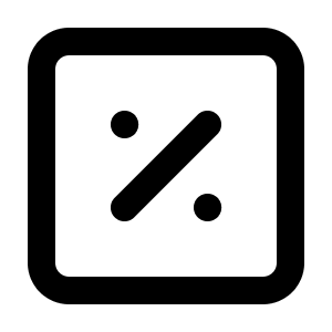 Square Percent Icon from Lucide Line Set