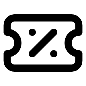 Ticket Percent Icon from Lucide Line Set