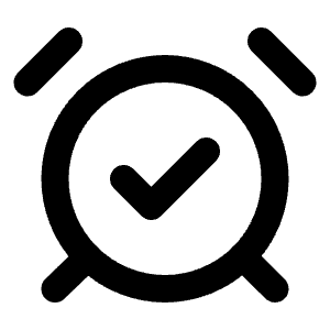 Alarm Clock Check Icon from Lucide Line Set