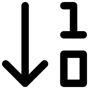 Arrow Down 1 0 Icon from Lucide Line Set