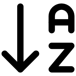 Arrow Down A Z Icon from Lucide Line Set