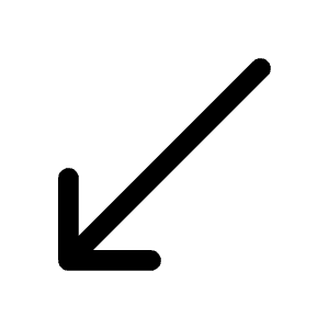 Arrow Long Down Left Icon from Mynaui Line Set
