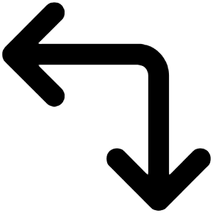 Arrows Left Down Icon from Unicons Line Set