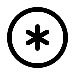Asterisk Circle Icon from Mynaui Line Set