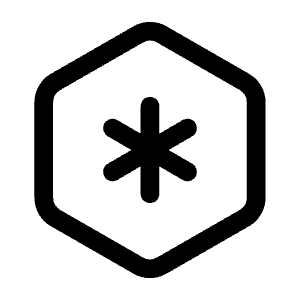Asterisk Hexagon Icon from Mynaui Line Set