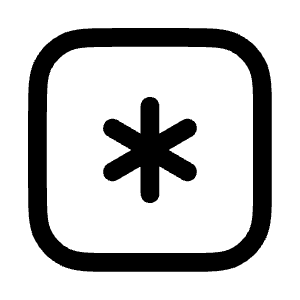 Asterisk Square Icon from Mynaui Line Set