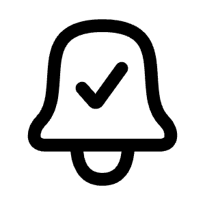 Bell Check Icon from Mynaui Line Set