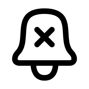 Bell X Icon from Mynaui Line Set