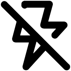 Bolt Slash Icon from Unicons Line Set