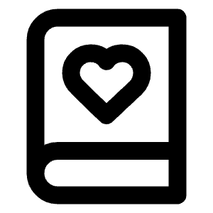 Book Heart Icon from Lucide Line Set