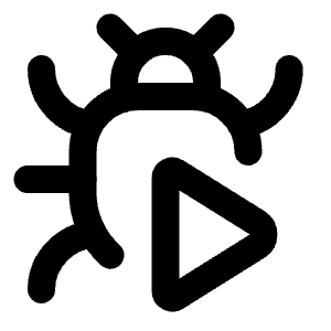 Bug Play Icon from Lucide Line Set