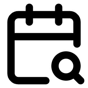 Calendar Search Icon from Lucide Line Set