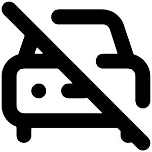 Car Slash Icon from Unicons Line Set