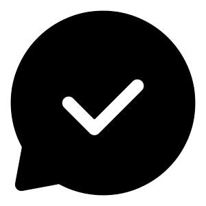 Chat Bubble Check Icon from Iconoir Solid Set