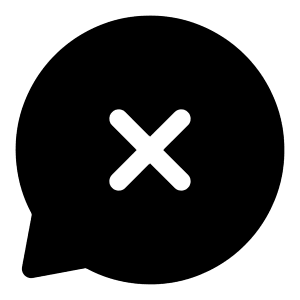 Chat Bubble Xmark Icon from Iconoir Solid Set