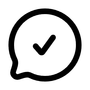 Chat Check Icon from Mynaui Line Set