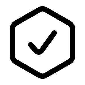 Check Hexagon Icon from Mynaui Line Set