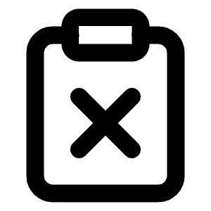 Clipboard X Icon from Lucide Line Set