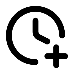 Clock Plus Line Icon from Majesticons Line Set