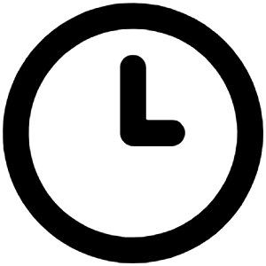 Clock Three Icon from Unicons Line Set