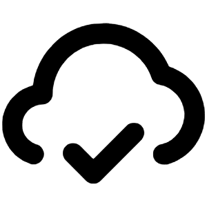Cloud Check Icon from Unicons Line Set