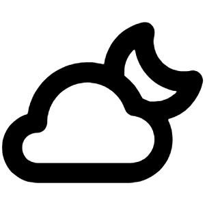 Cloud Moon Icon from Unicons Line Set