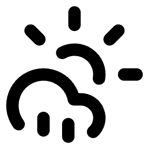 Cloud Sun Rain Icon from Lucide Line Set