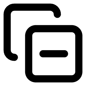 Copy Minus Icon from Lucide Line Set