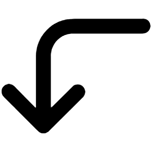 Corner Left Down Icon from Unicons Line Set