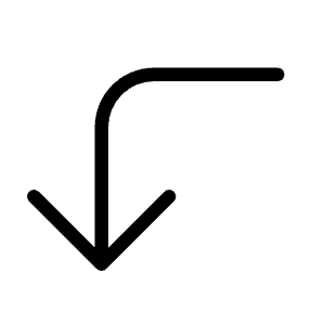Corner Left Down Icon from Unicons Thinline Set