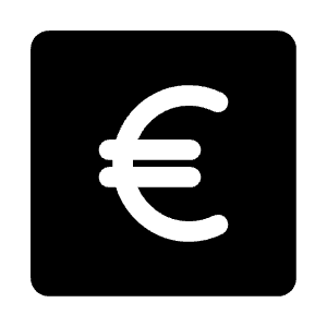 Euro Square Icon from Iconoir Solid Set