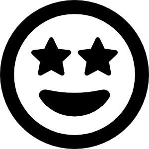 Face Grin Stars Icon from Font Awesome Regular Set