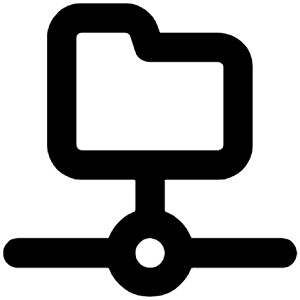 Folder Network Icon from Unicons Line Set