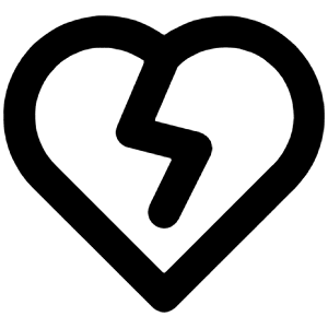 Heart Break Icon from Unicons Line Set