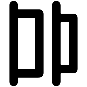 Horizontal Distribution Left Icon from Unicons Line Set