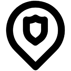 Map Marker Shield Icon from Unicons Line Set