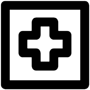 Medical Square Full Icon from Unicons Line Set