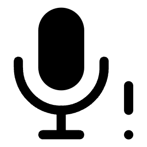 Microphone Warning Icon from Iconoir Solid Set